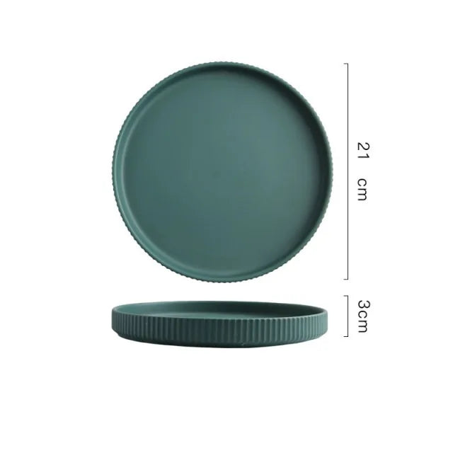 Ribbed Ceramic Plates